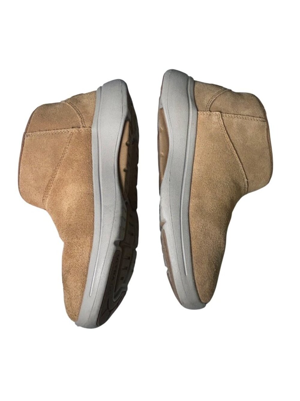 Skechers Arch Fit Go Walk Boots Women's 10 Tan Suede Slip-On Leather Faux Fur - Picture 4 of 16